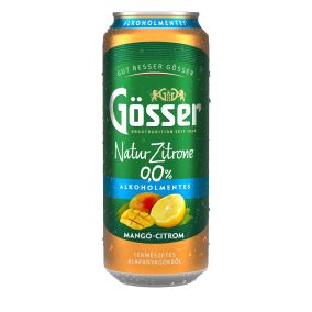 Sör Gösser Natur Zitrone Mangó-Citrom 0% 0,5l